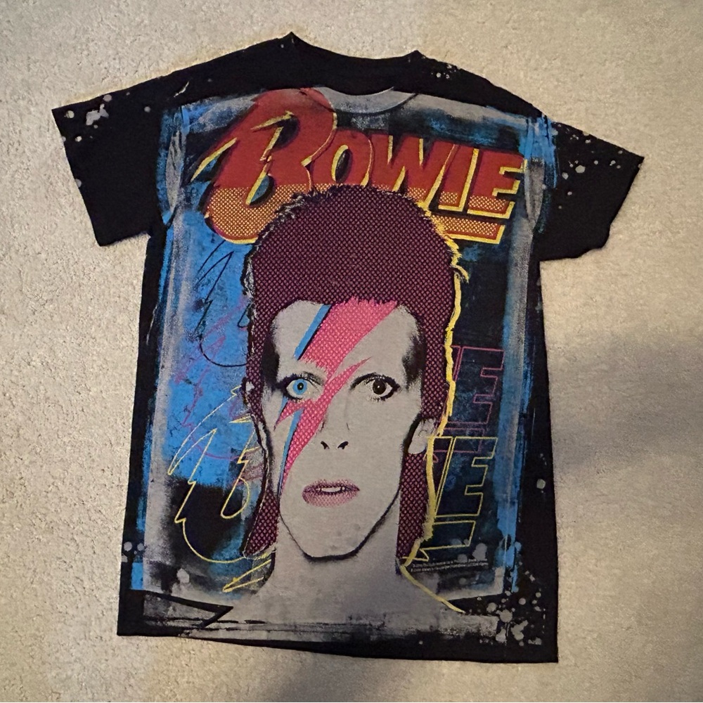 Vintage David Bowie Graphic Tee - Black, Red, Blue